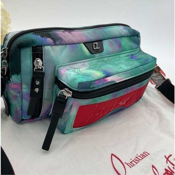 Unisex Christian Louboutin loubideal adjustable belt bag. Made in Italy.